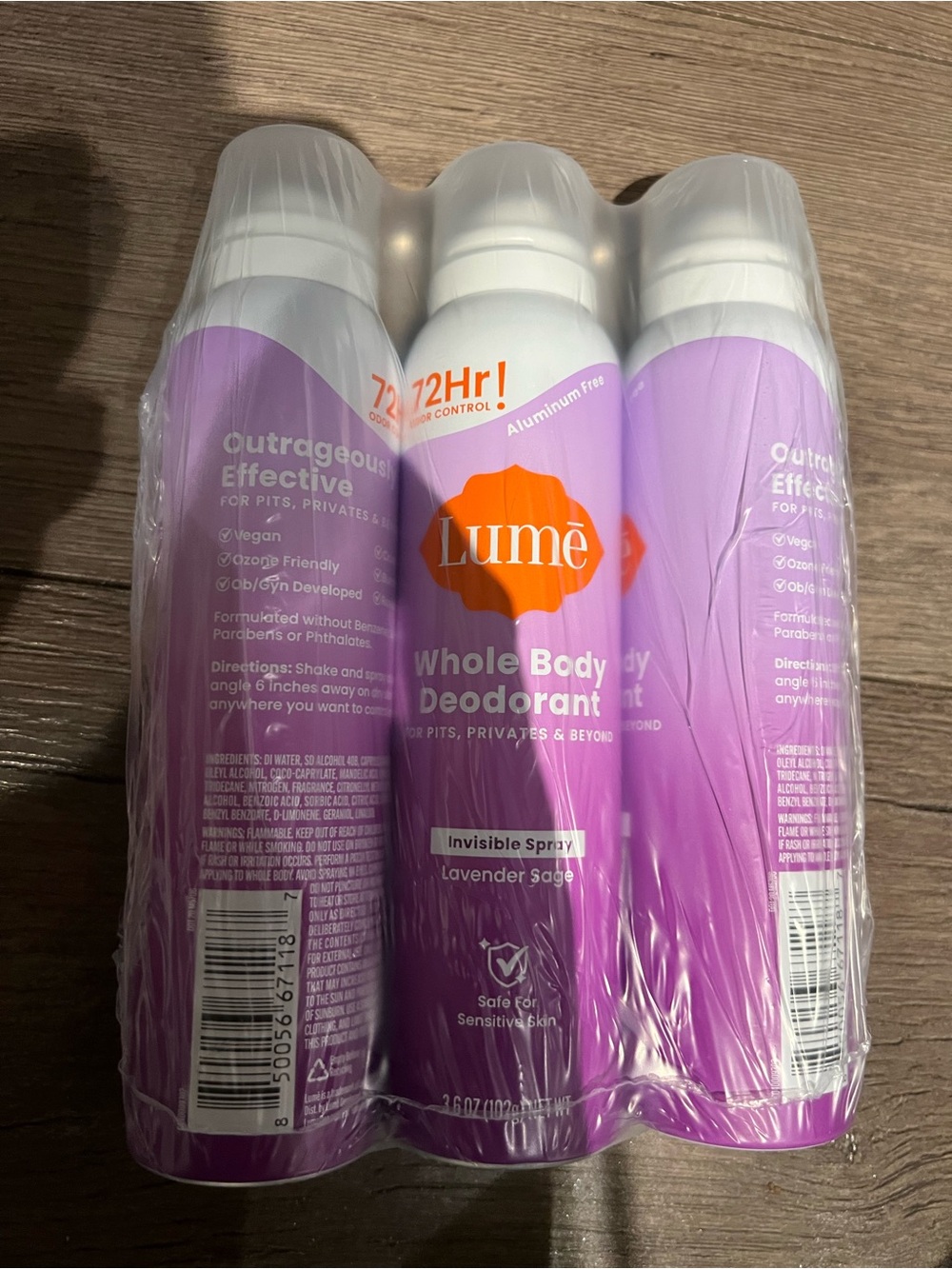 Lume Whole Body Deodorant Invisible Spray - Lavender Sage (Purple)